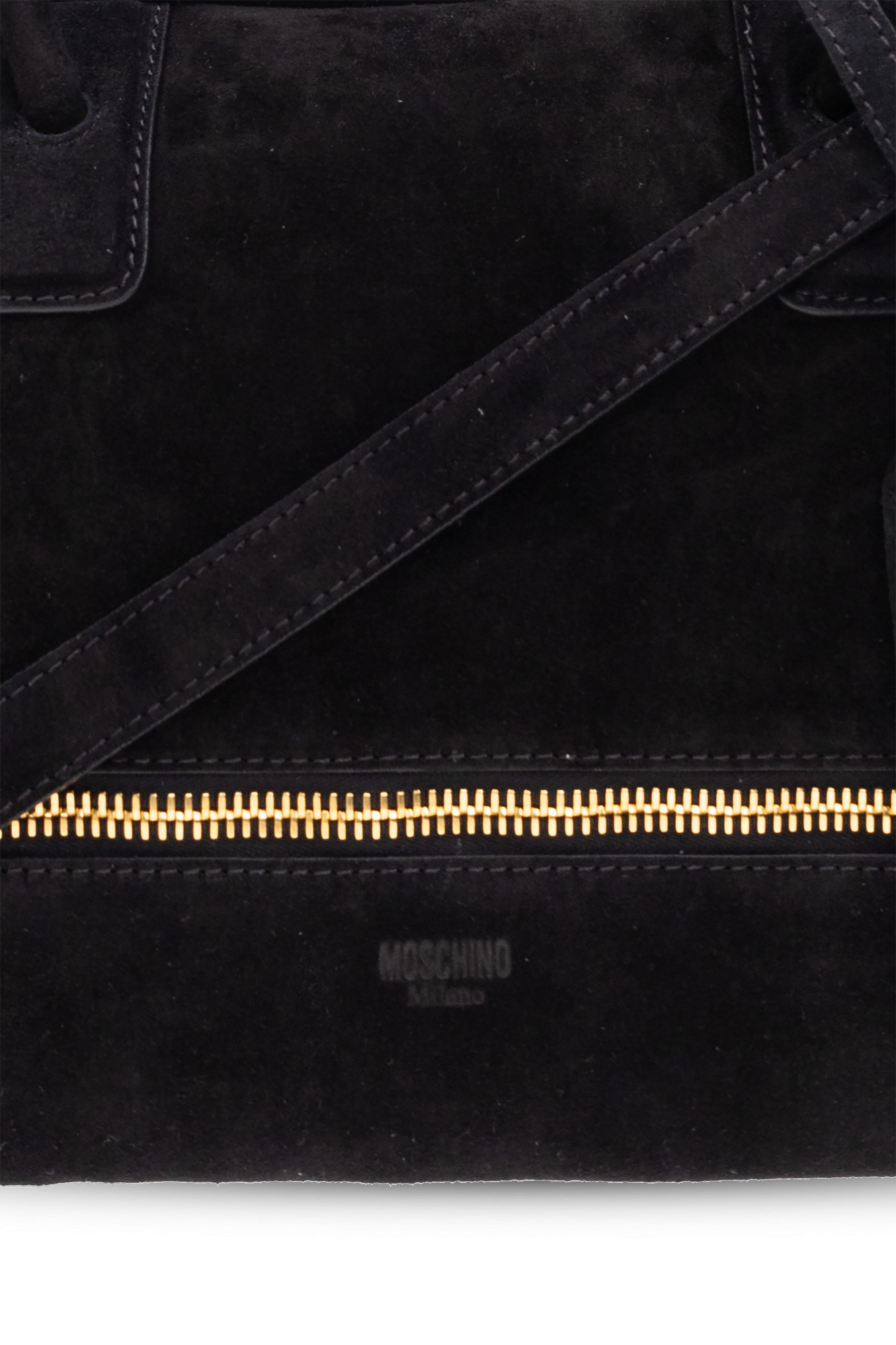 MOSCHINO SUEDE LEATHER HANDBAG モスキーノ スエード レザー Moschino Genuine Leather Suede Handbag Black Jigsaw Puzzle